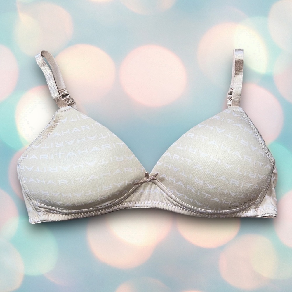 Tahari Girl Beige Cream Wireless T-Shirt Bra Size 34A